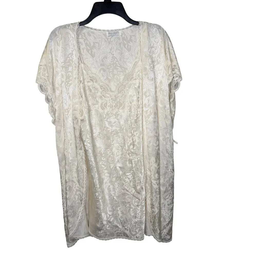 VTG Lucie Ann II Ivory Lace Slip Dress USA  Romantic Lingerie Nightgown Set MED - Picture 2 of 12